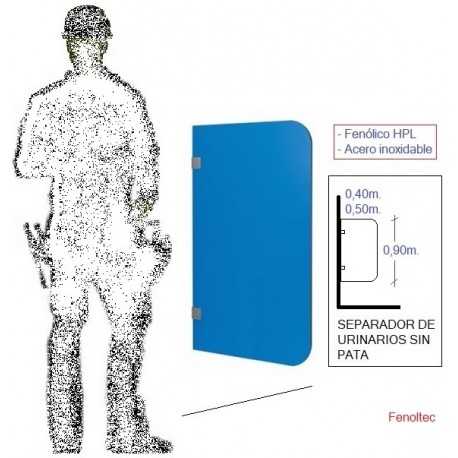 Separador urinarios sin pata. De medidas estándar pueden cortarse a la medida indicada  según cual vaya a ser su cometido.